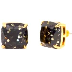Kate Spade New York ♠️ sparkly black glitter square earrings